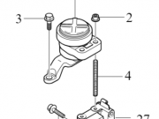 Poduszka silnika diesel 2 0d oe volvo s80 v70 (30680702 32252250)