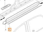 Uszczelka zewnetrzna listwy progowej oe volvo s80 (9190092)