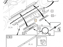 Dolna listwa drzwi prawy przod volvo xc60 (39819537)