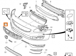 KRATKA GRILL CHŁODNICY OE VOLVO S60 V60 31383470