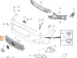 KRATKA GRILL CHŁODNICY OE VOLVO V90CC 32365029