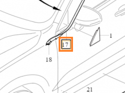 LEWA PIONOWA LISTWA SZYBY CZOŁOWEJ OE VOLVO XC60 32210590