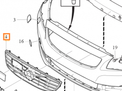 OSŁONA CHŁODNICY GRILL ATRAPA OE VOLVO S80 V70 31383595