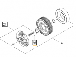 Podkladki regulacyjne z tarcza sprzegla klimatyzacji volvo s60 s60cc s80 v60 v60cc v70 xc60 xc70 (31332164)
