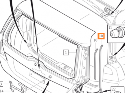 PRAWA USZCZELKA TYLNEJ KLAPY OE VOLVO V70 XC70 31298617