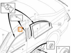 USZCZELKA LISTWA DRZWI LEWA OE VOLVO S80 V70 XC70 31301874